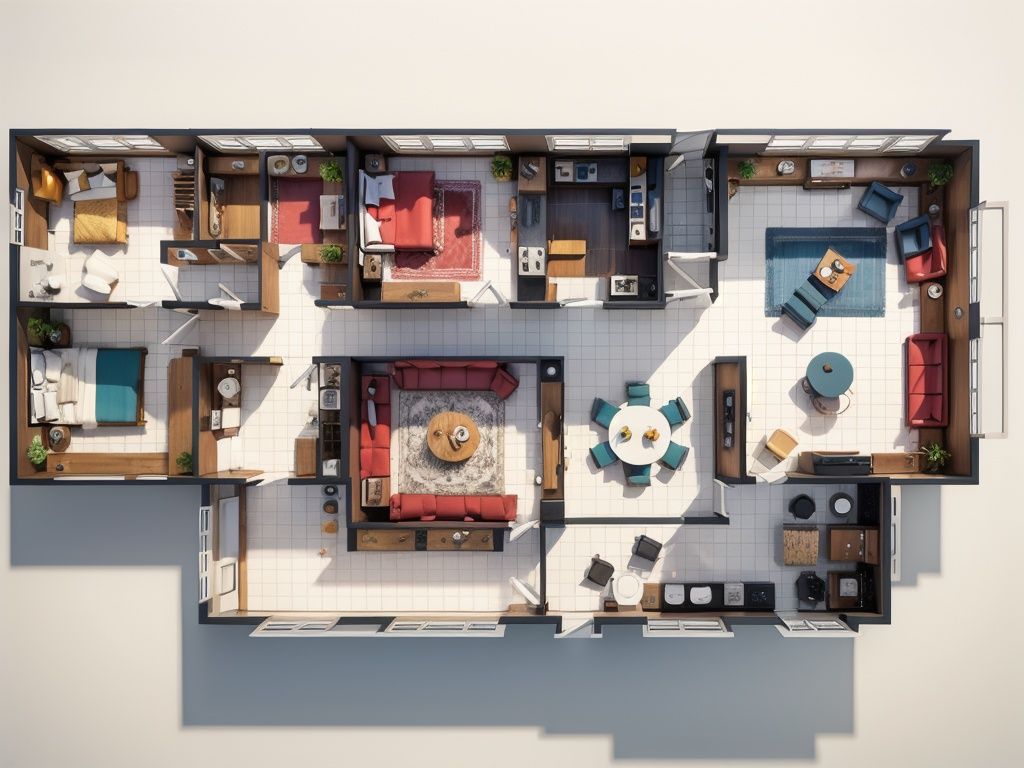 <lora:CPNK_Heige:0.6>,CPNK,Rendering floor plan of the apartment layout,top view,(masterpiece),(best quality),(Solid background:1.3),Details,Solid background,, masterpiece, best quality,