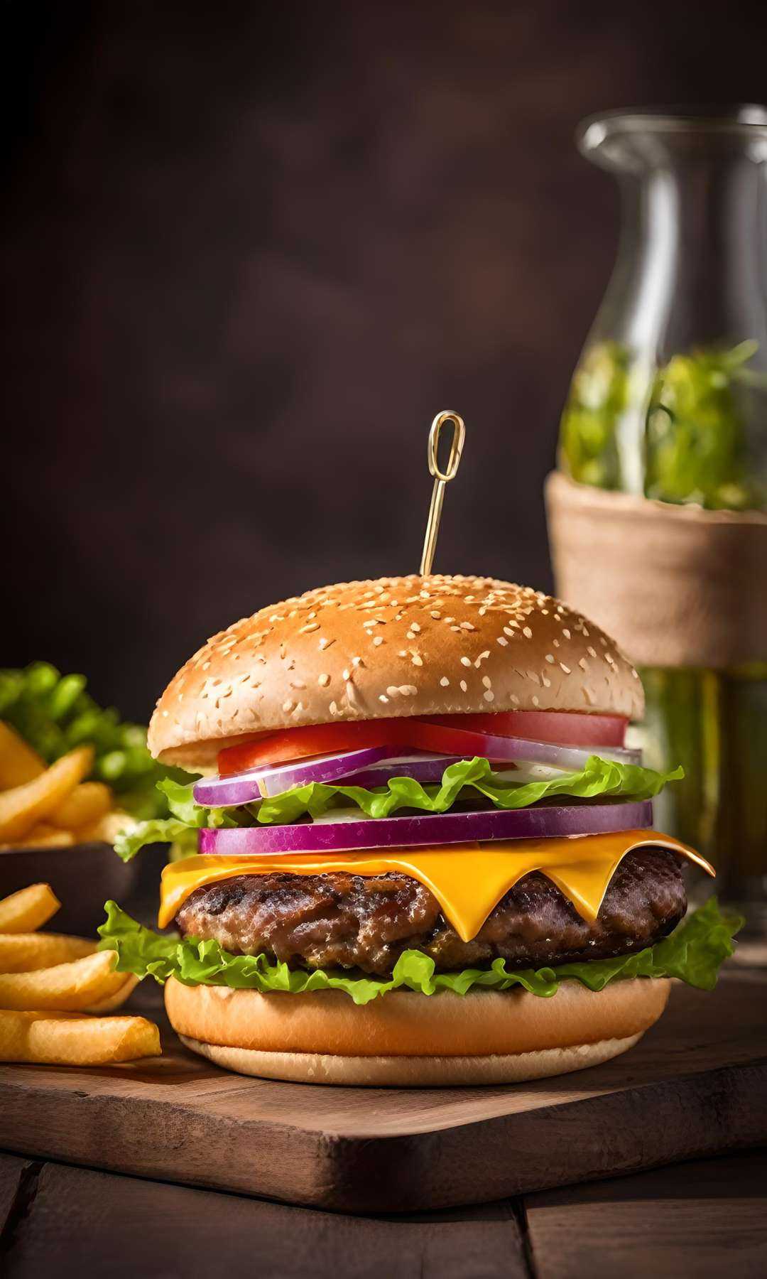 Food photography style best quality, humburger . Appetizing, professional, culinary, high-resolution, commercial, highly detailed