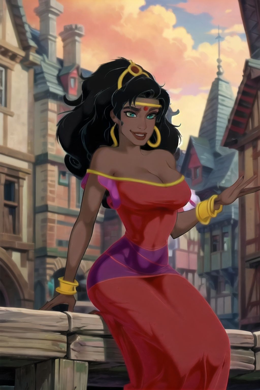 Esmeralda_gypsy_aiwaifu,  dark skin,  jewelry on Tensor.Art