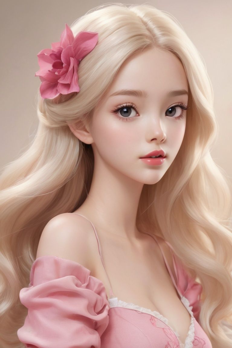 the anime series barbie, dark pink and light beige, realistic brushwork, disney animation,chinese girl