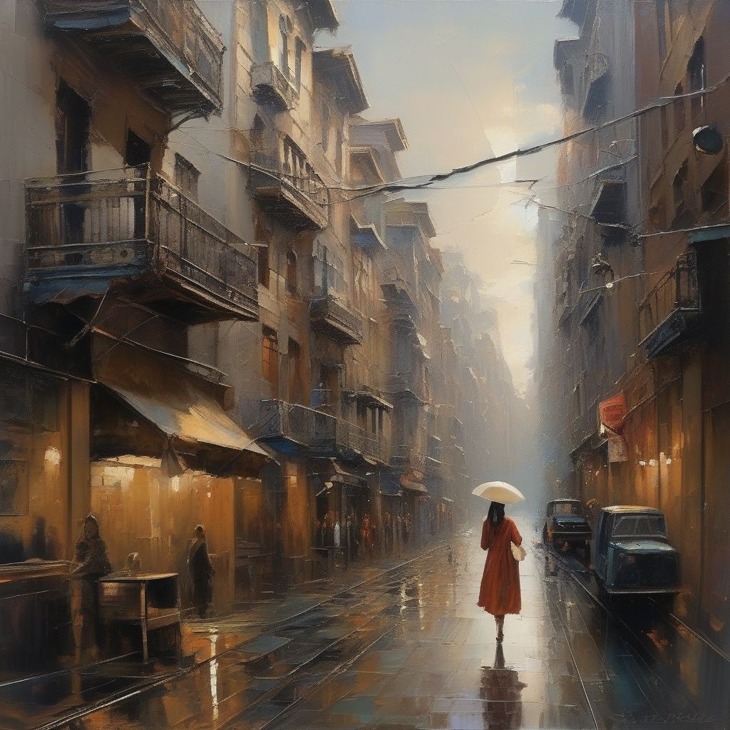 (best quality) (masterpiece), (highly detailed), The girl in the cityscape is a symbol of beauty and strength in the face of adversity, a testament to the power of the human spirit to persevere amidst the tumult of a busy city. Her presence is a reminder that even in the midst of chaos, we can find moments of stillness and reflection that help us to stay centered and focused. <lora:zyny:0.7>
