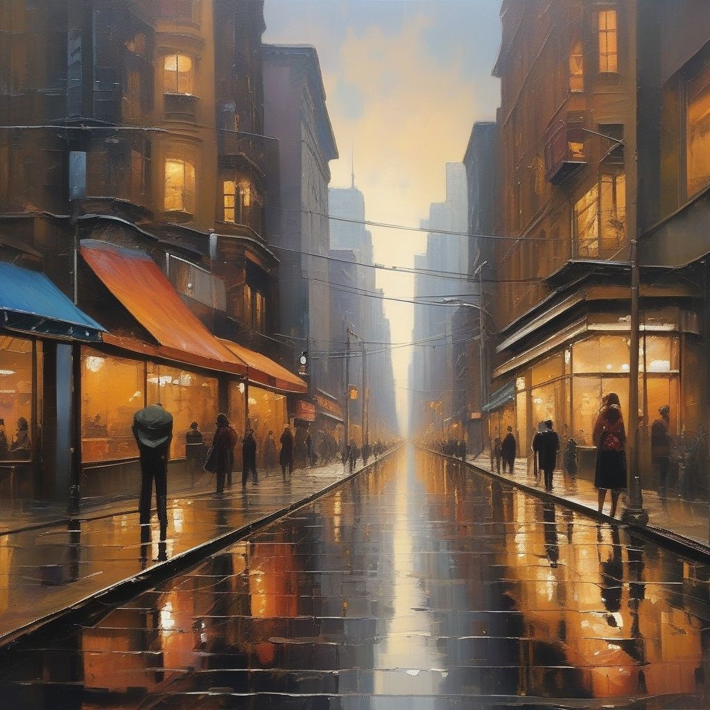 (best quality) (masterpiece), (highly detailed), The girl in the cityscape is a symbol of beauty and strength in the face of adversity, a testament to the power of the human spirit to persevere amidst the tumult of a busy city. Her presence is a reminder that even in the midst of chaos, we can find moments of stillness and reflection that help us to stay centered and focused. <lora:zyny:0.7>