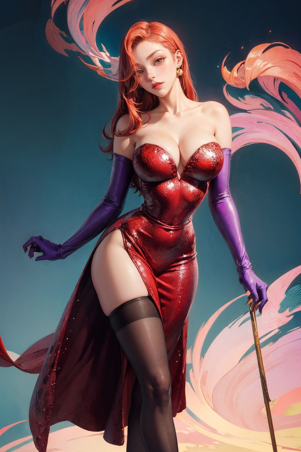 surreal,  CARTOON_jessica_rabbit_aiwaifu,  aiwaifu on Tensor.Art