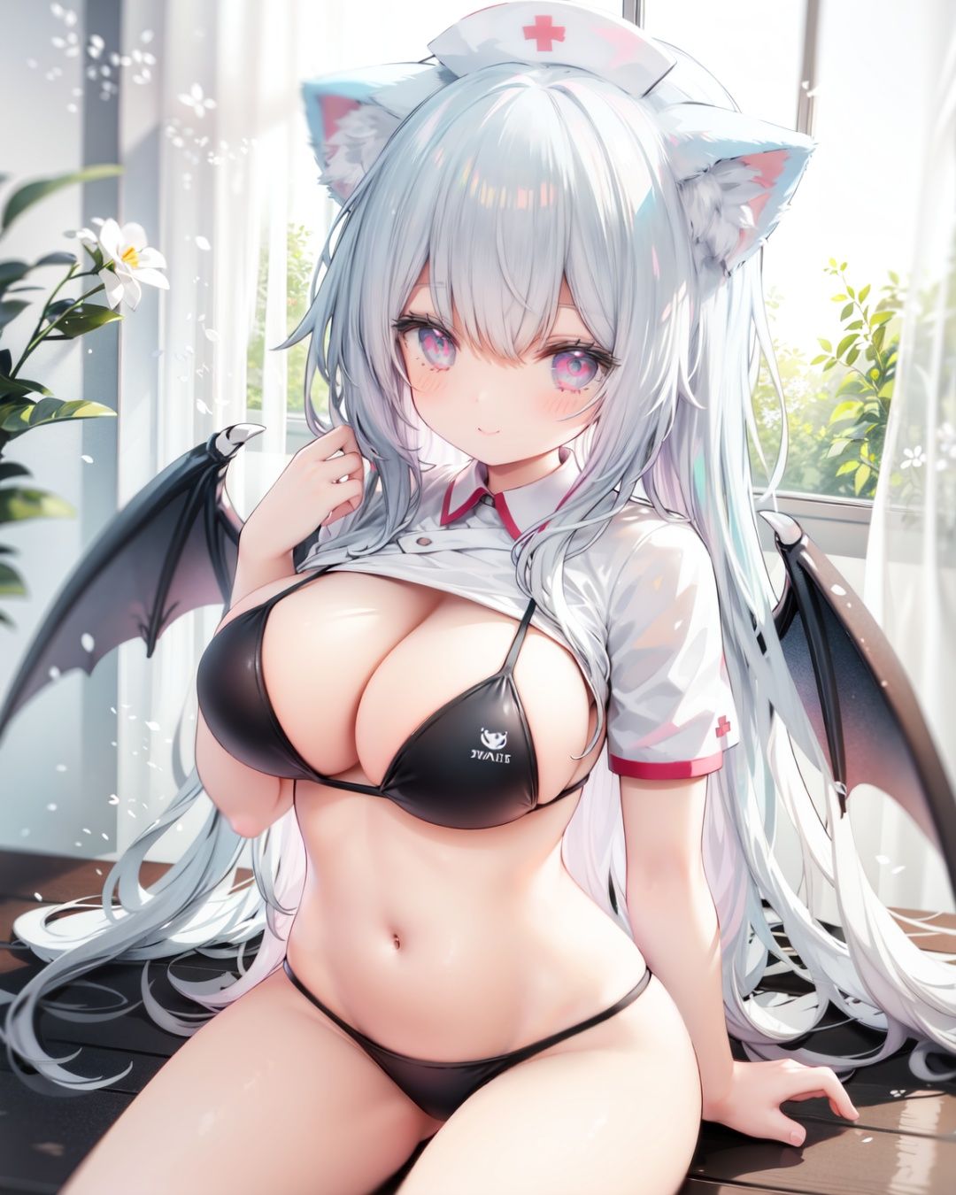 1girl,  solo,  cat ears on Tensor.Art