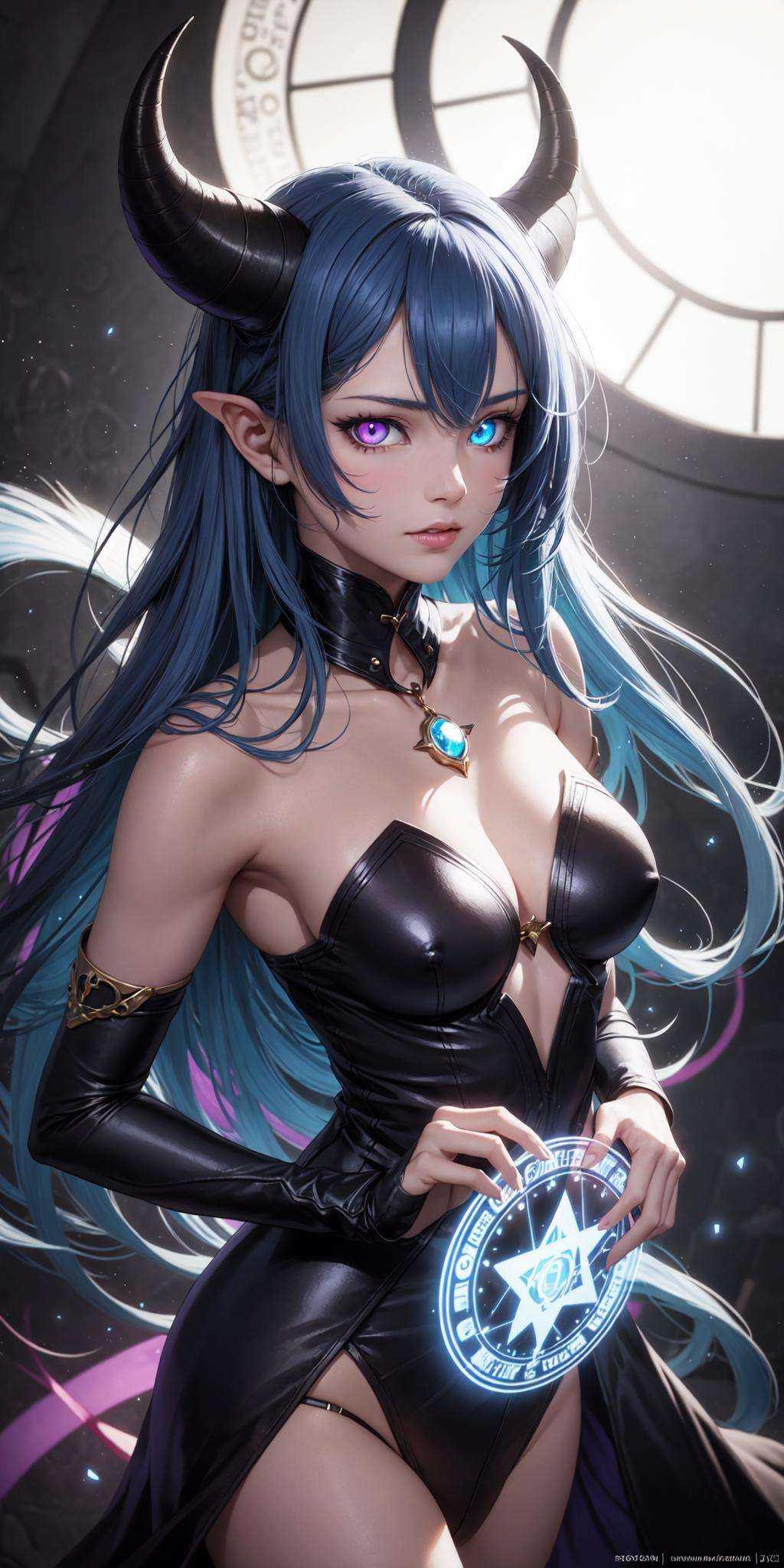 realistic,  1girl,  blue hair on Tensor.Art