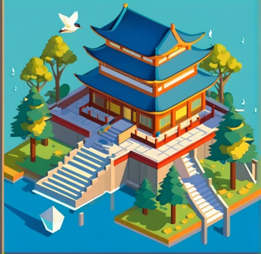 isometric,  bird,  isometric building on Tensor.Art