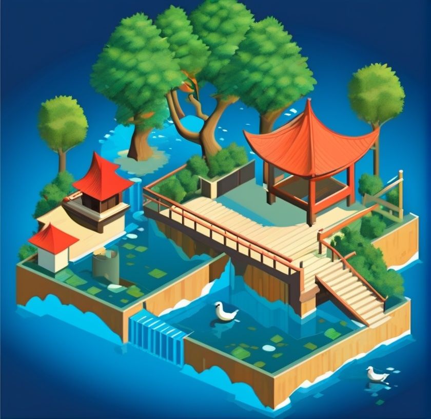isometric,  bird,  isometric building on Tensor.Art