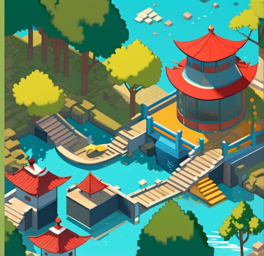 isometric,  bird,  isometric building on Tensor.Art