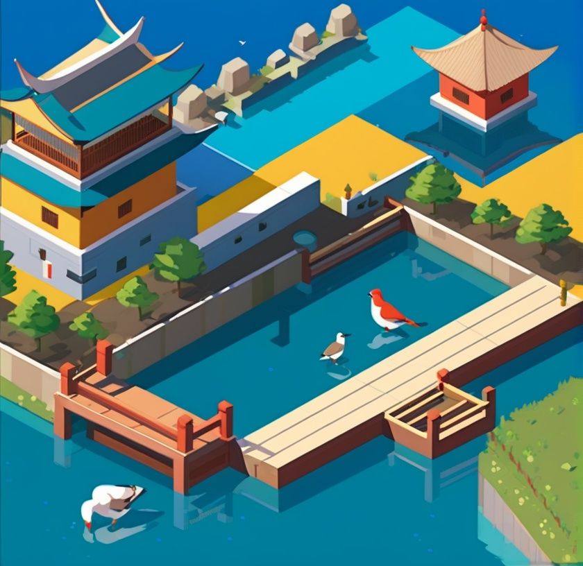 isometric,  bird,  isometric building on Tensor.Art