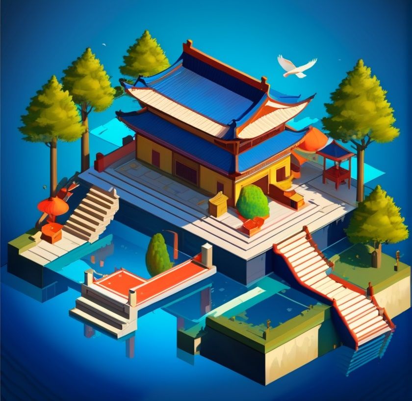 isometric,  bird,  isometric building on Tensor.Art