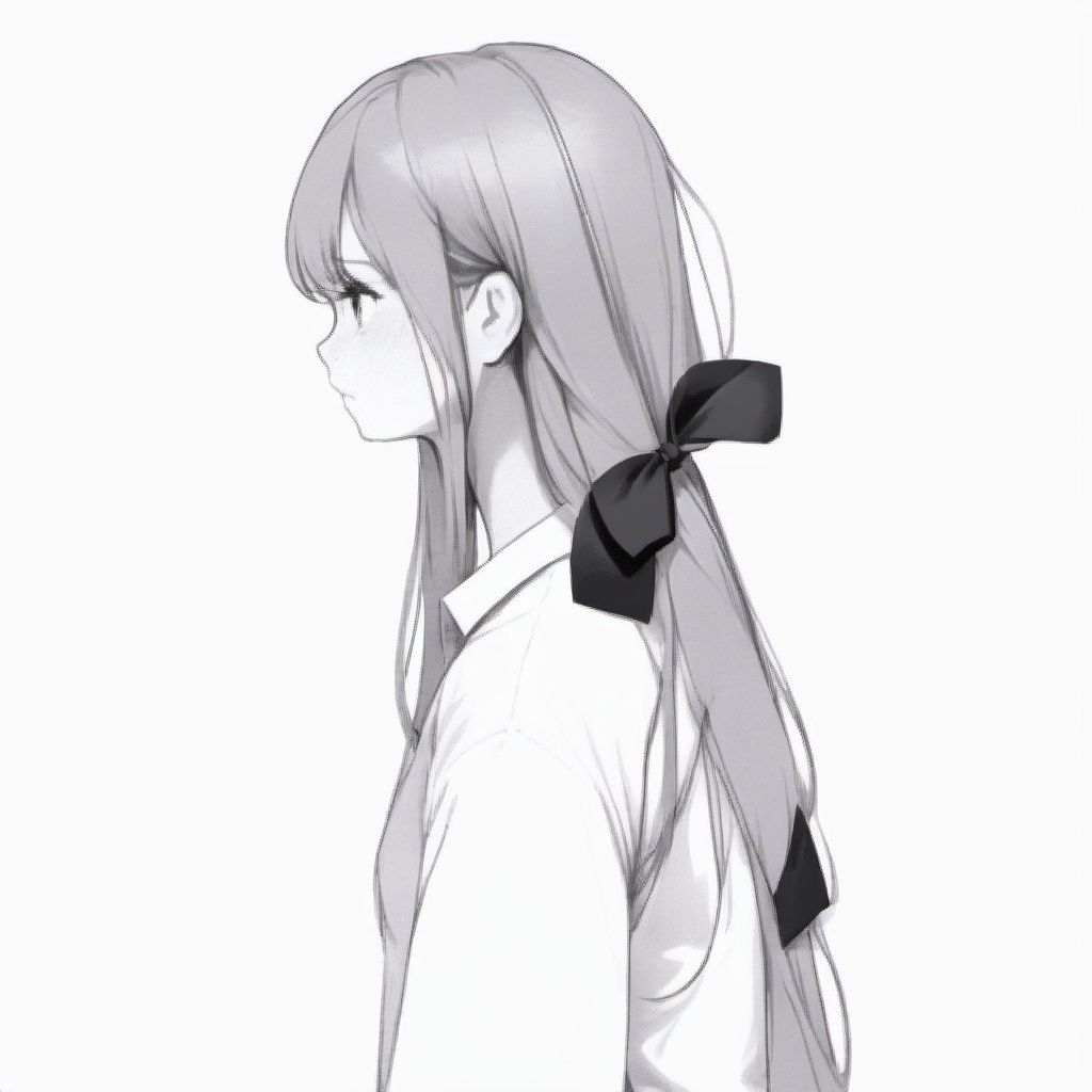  1girl, monochrome, solo, long hair, greyscale, looking at viewer, simple background, white background, bangs, shirt, blush, upper body, hair bow, closed mouth, bow, looking to the side, from side, ribbon, portrait,black and white,keai,birme