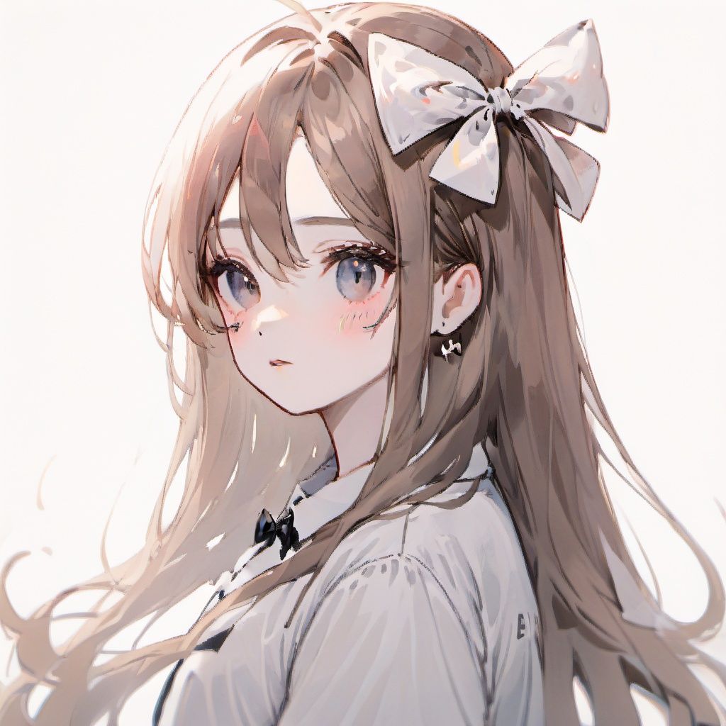  1girl,, solo, long hair, looking at viewer, simple background, white background, bangs, shirt, blush, upper body, hair bow, ,dsicogirl