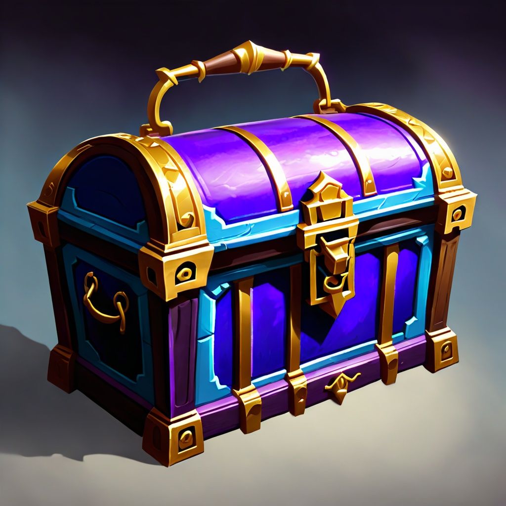 Game props. A fine blue and purple treasure chest. <lora:sdxl_daojuV2:0.6>
