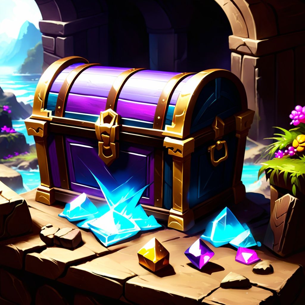Game props. A fine blue and purple treasure chest. <lora:sdxl_daojuV2:0.6>