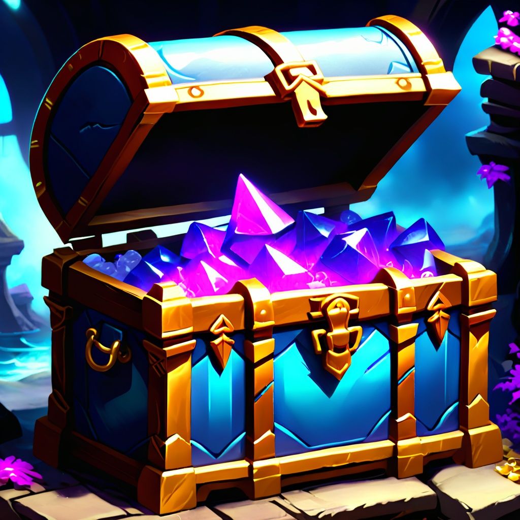 Game props. A fine blue and purple treasure chest. <lora:sdxl_daojuV2:0.8>