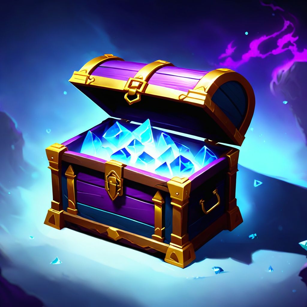 Game props. A fine blue and purple treasure chest. <lora:sdxl_daojuV2:0.6>