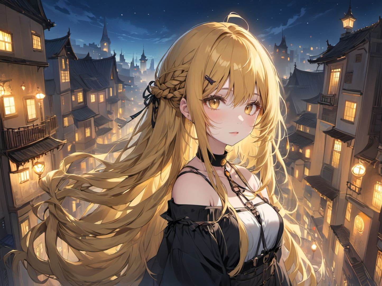 1girl,  golden hair,  absurdly long hair on Tensor.Art