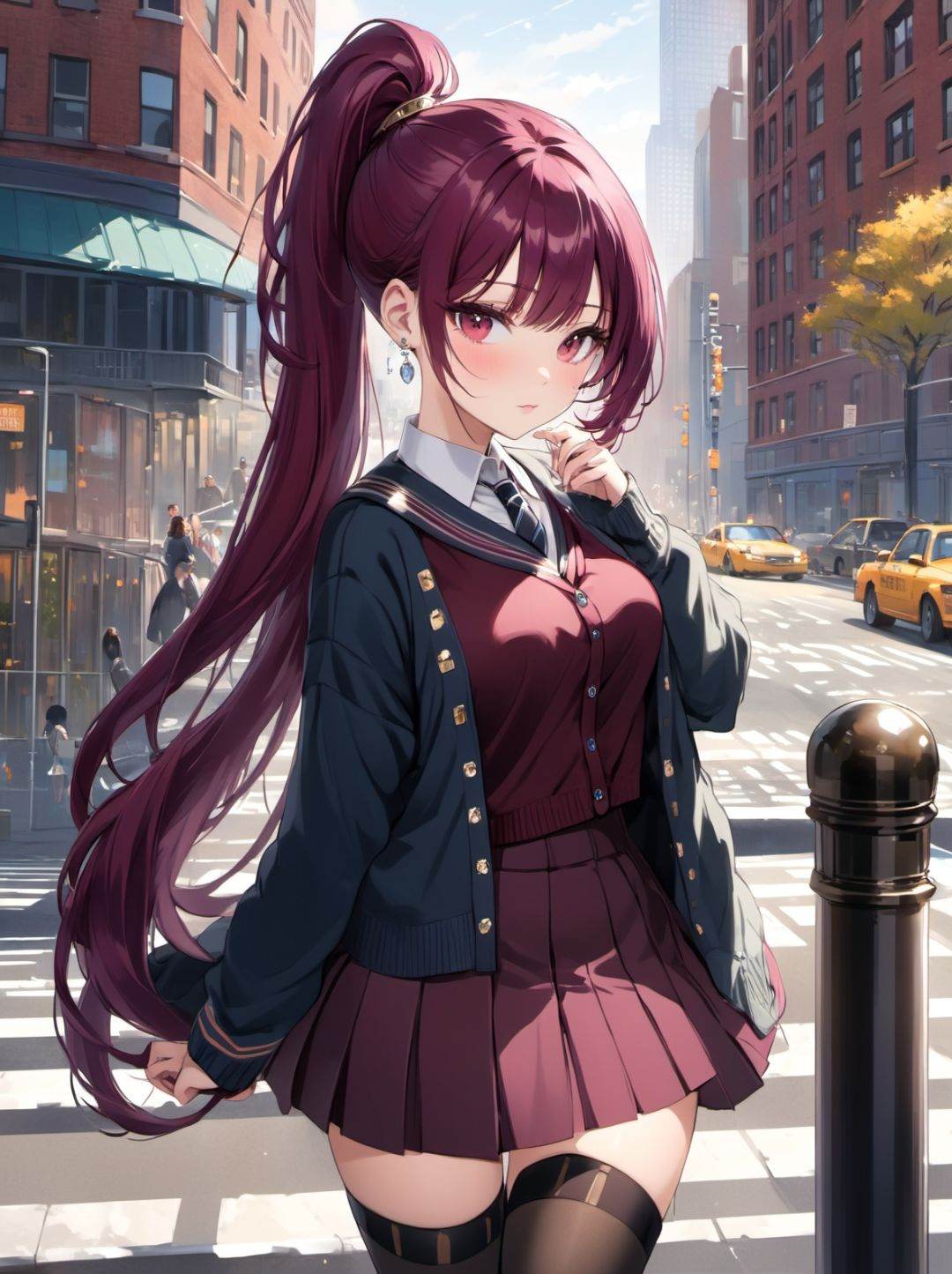 1girl,  maroon hair,  very long hair on Tensor.Art
