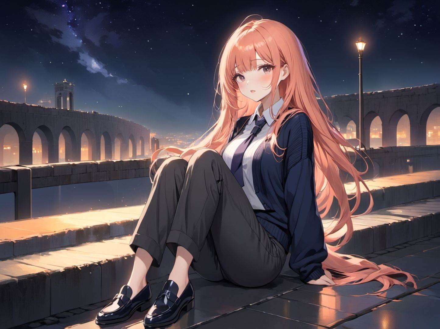 1girl,  peach hair,  very long hair on Tensor.Art