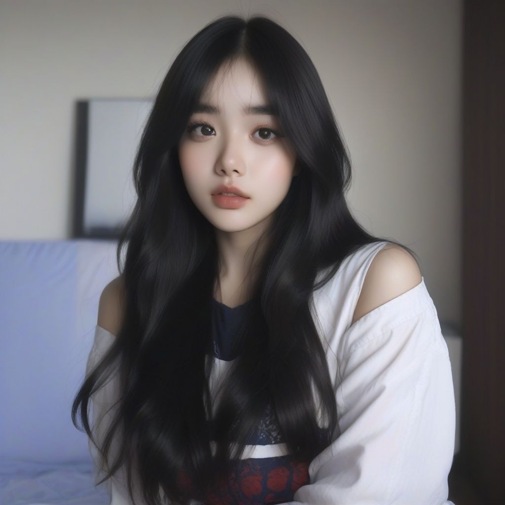 (8k, RAW photo, best quality, masterpiece:1.2), (extremely detailed CG unity 8k wallpaper),Upper body,1girl with long black hair,photo,<lora:PLD:1>,
