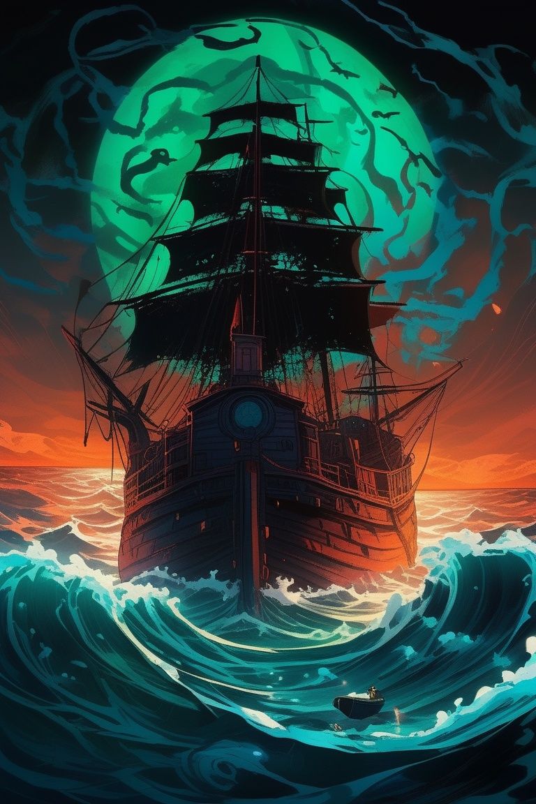 creepy, horror style, anime, masterpiece, best quality,  (style of H.P. Lovecraft:1.3) 
(masterpiece,best quality:1.5),
Bonnet, The Atlantic Ocean,Bathed in shadows, \xiao (genshin impact)\