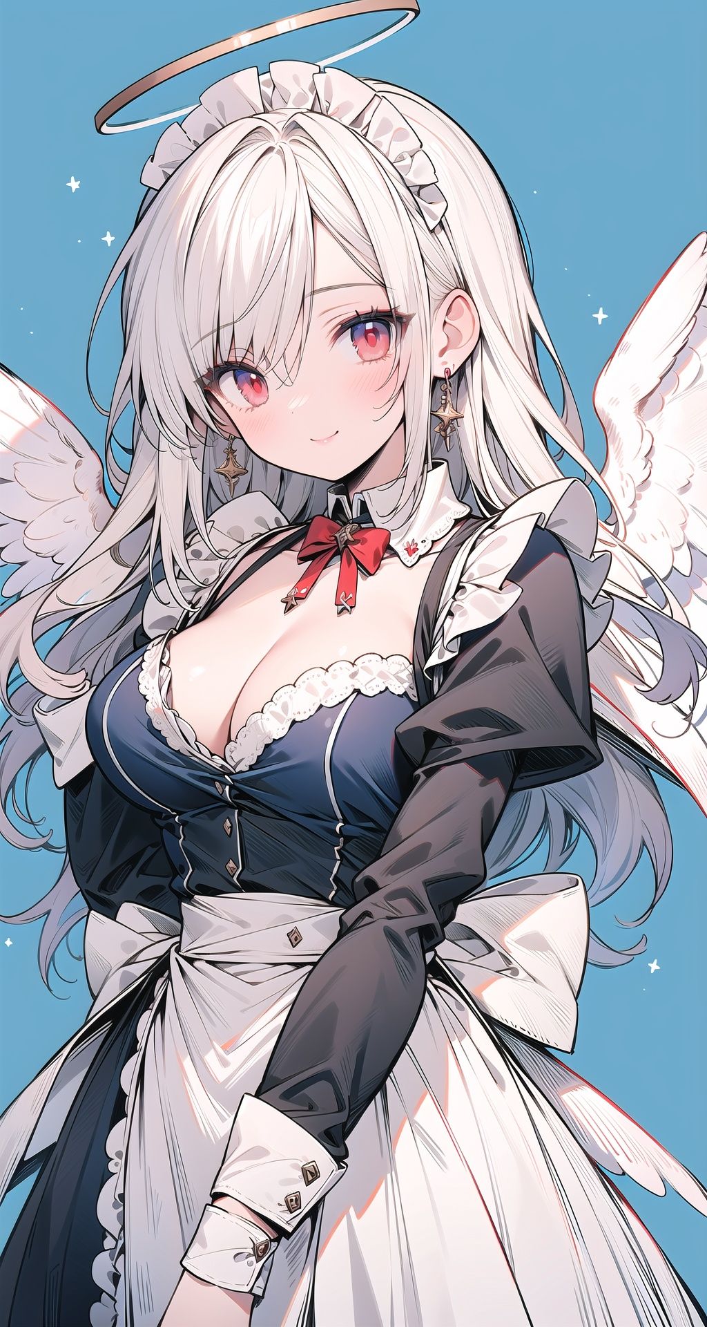 :),  large breasts,  Maid on Tensor.Art