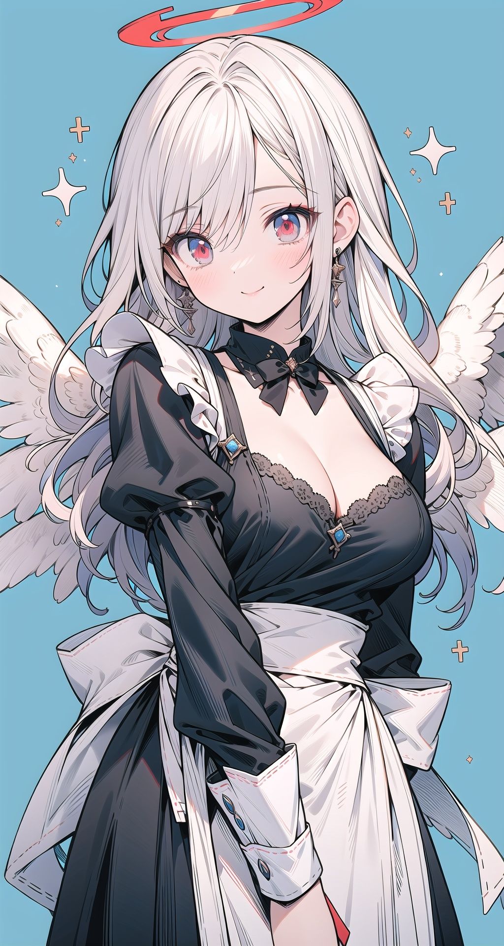 :),  large breasts,  Maid on Tensor.Art