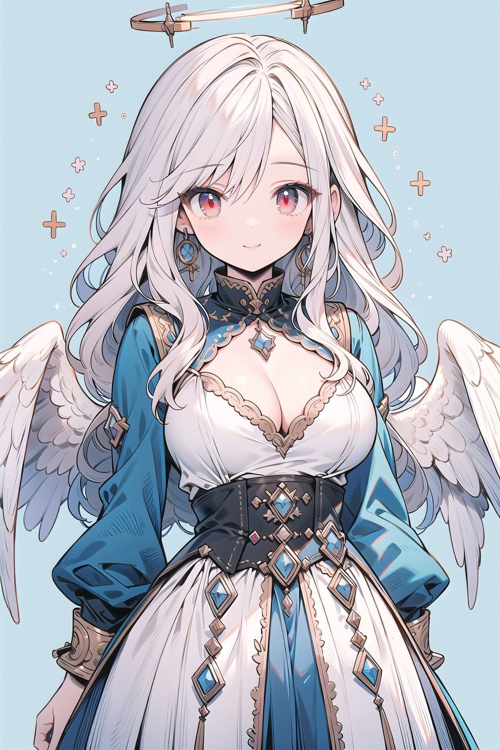 :),  large breasts,  Fantasy costume on Tensor.Art