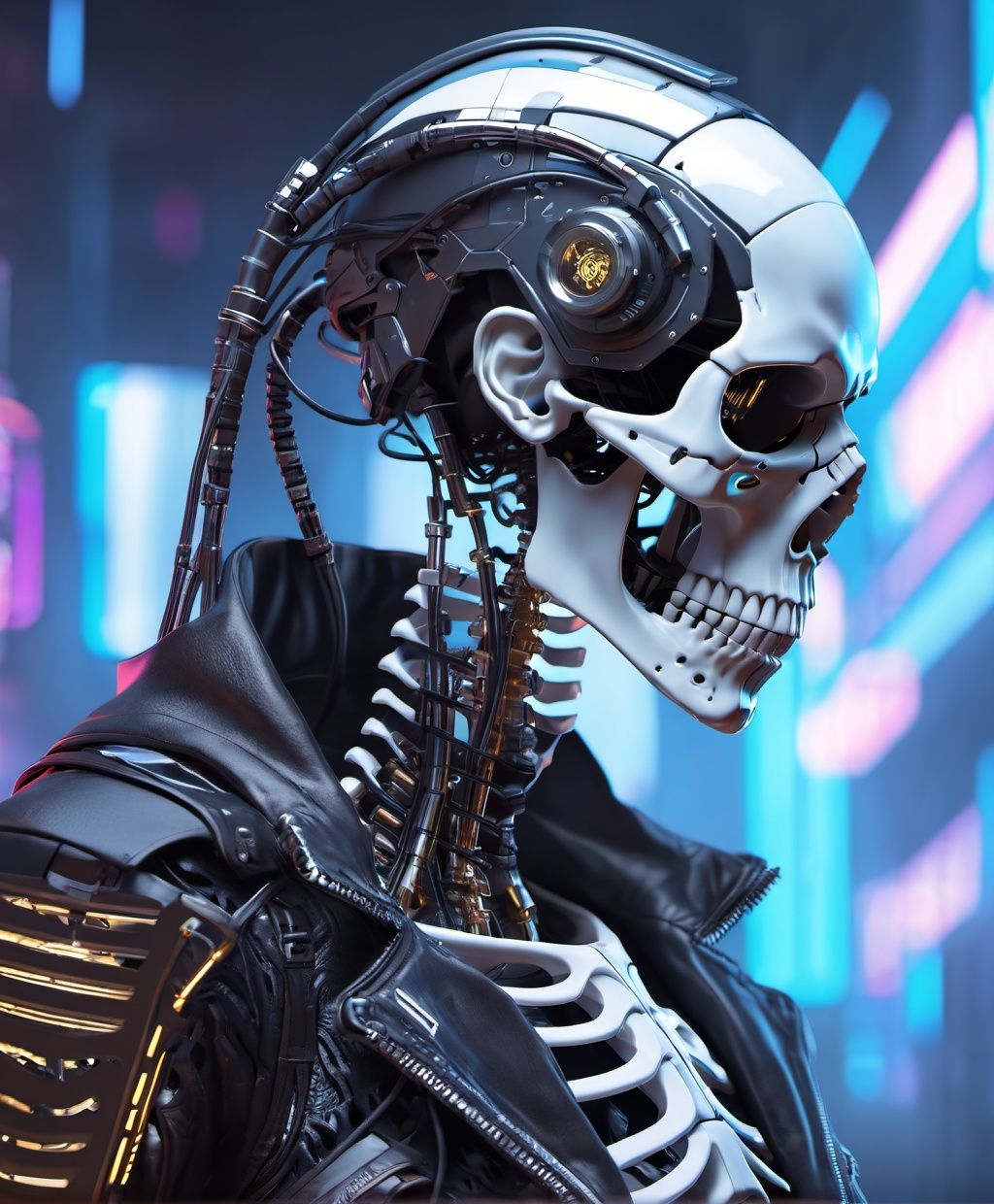 cyberpunk skeleton,  art,  nft on Tensor.Art