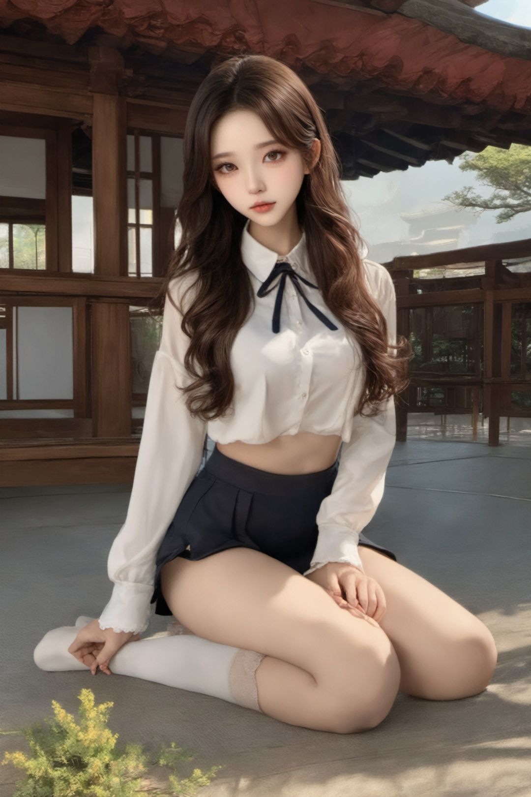 ((good structure,  Good composition,  good atomy)),  ((clear,  original,  beautiful)),  1girl,  long hair,  qingsha,  (RAW photo,  best quality),  (realistic,  photo-realistic:1.3),  masterpiece,  an extremely delicate and beautiful,  looking at viewer,  1girl,  cute,  young,  realistic face,  realistic body,  beautiful detailed thigh,  (ulzzang-6500:0.8),  upper_body