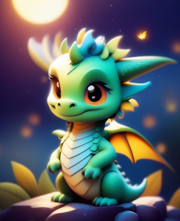 cute dragon,  no humans,  solo on Tensor.Art