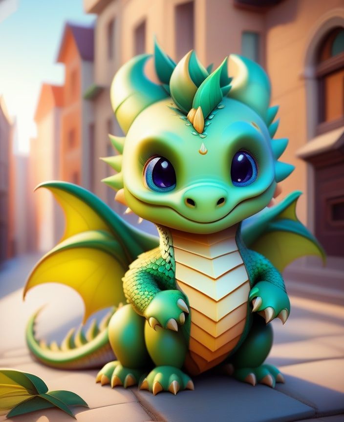 cute dragon,  no humans,  solo on Tensor.Art