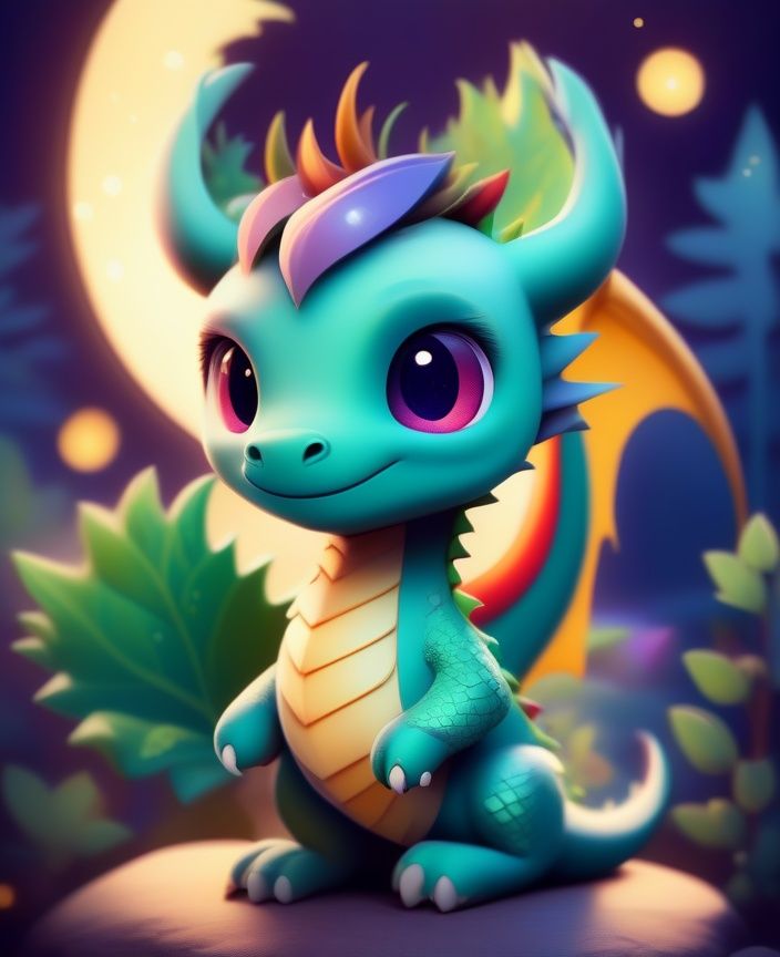 cute dragon,  no humans,  solo on Tensor.Art