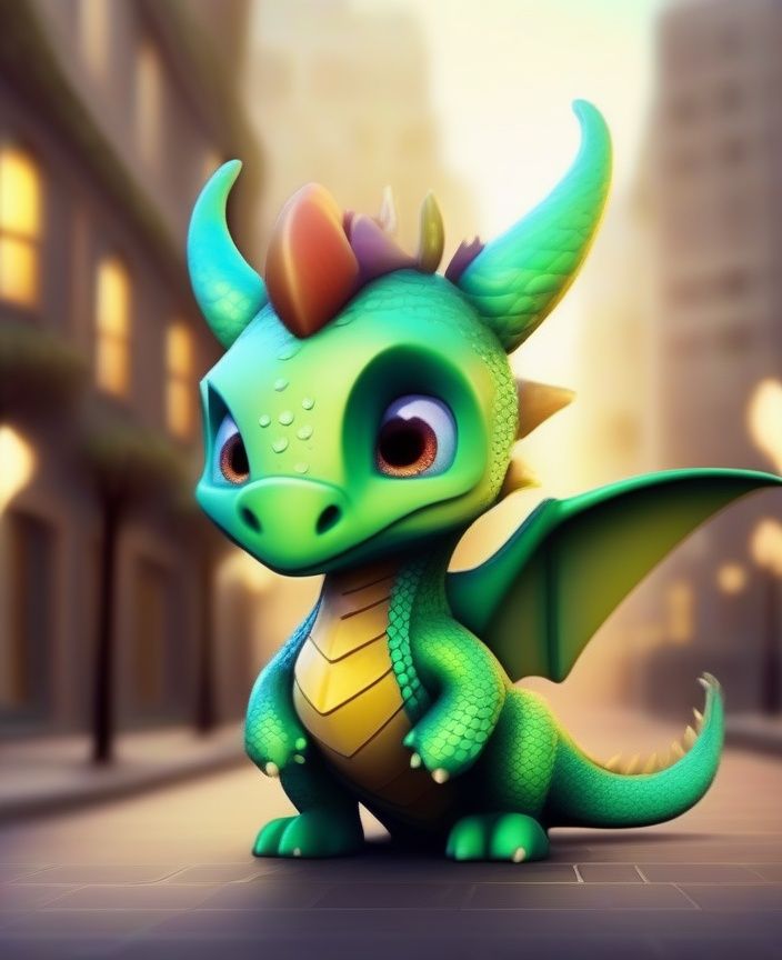 cute dragon,  no humans,  solo on Tensor.Art