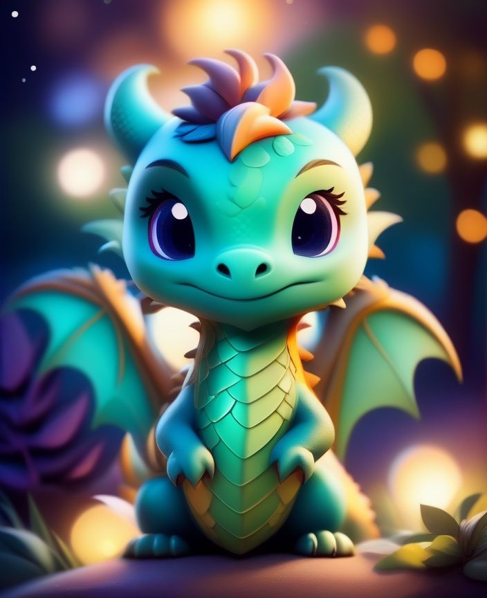 cute dragon,  no humans,  solo on Tensor.Art