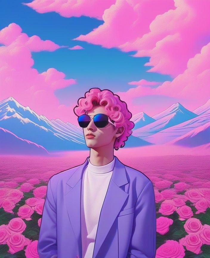 1boy,  aesthetic,  vaporwave on Tensor.Art