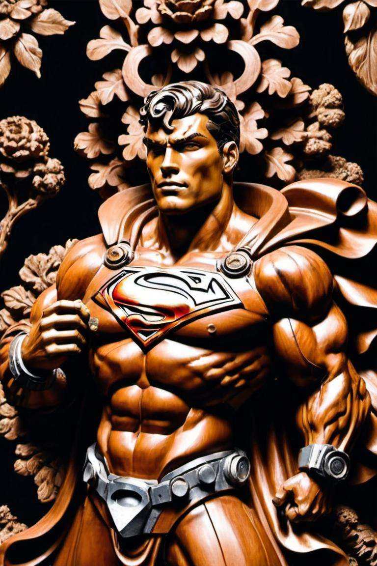 of (((Gritty Cyborg Superman),  ,  . His cybernetic enhancements are visible on Tensor.Art