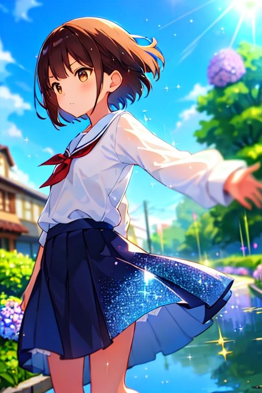 (solo),  cute little (1girl) walking,  path on Tensor.Art