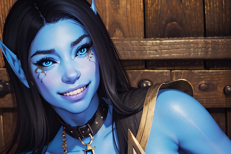 1 girl,  close up,  blue skin on Tensor.Art