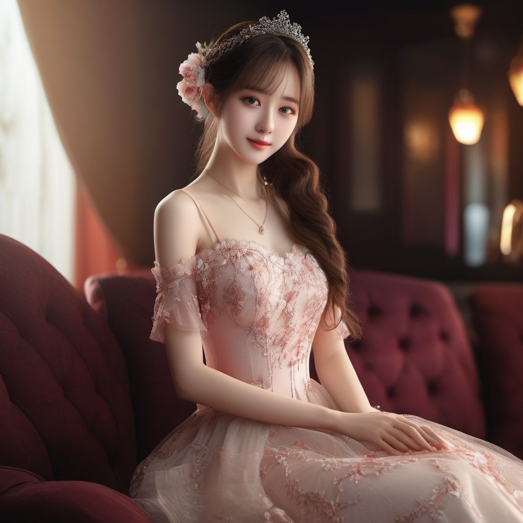 RAW photo, highest quality, (masterpiece:1.2), (High detail RAW color photo professional close-up photo), (photo realism:1.37), (highest quality), (best shadow), (best illustration), ultra high resolution, (highly detailed CG unified 8K wallpapers), physics-based rendering, 8k, UHD, anatomically correct, textured skin, ccurate, super detail,(aegyo sal), (ulzzang-6500-v1.1:0.3),1girl,solo,(full body:1.44),extremely detailed hair, Perfect face shape, Perfect mouth shape, beautiful detailed girl, smile, extremely detailed eyes and face, Perfect Fingers,(fair face:1.2),(low twintails:1.45), (Moderate breast:1.2),skinny,(Slim thighs:1.2),elegant_dress,(arms behind back:1.35),(guzhen:1.38),(depth of field:1.35),, <lora:EMS-26581-EMS:0.5>, <lora:EMS-21302-EMS:0.4>