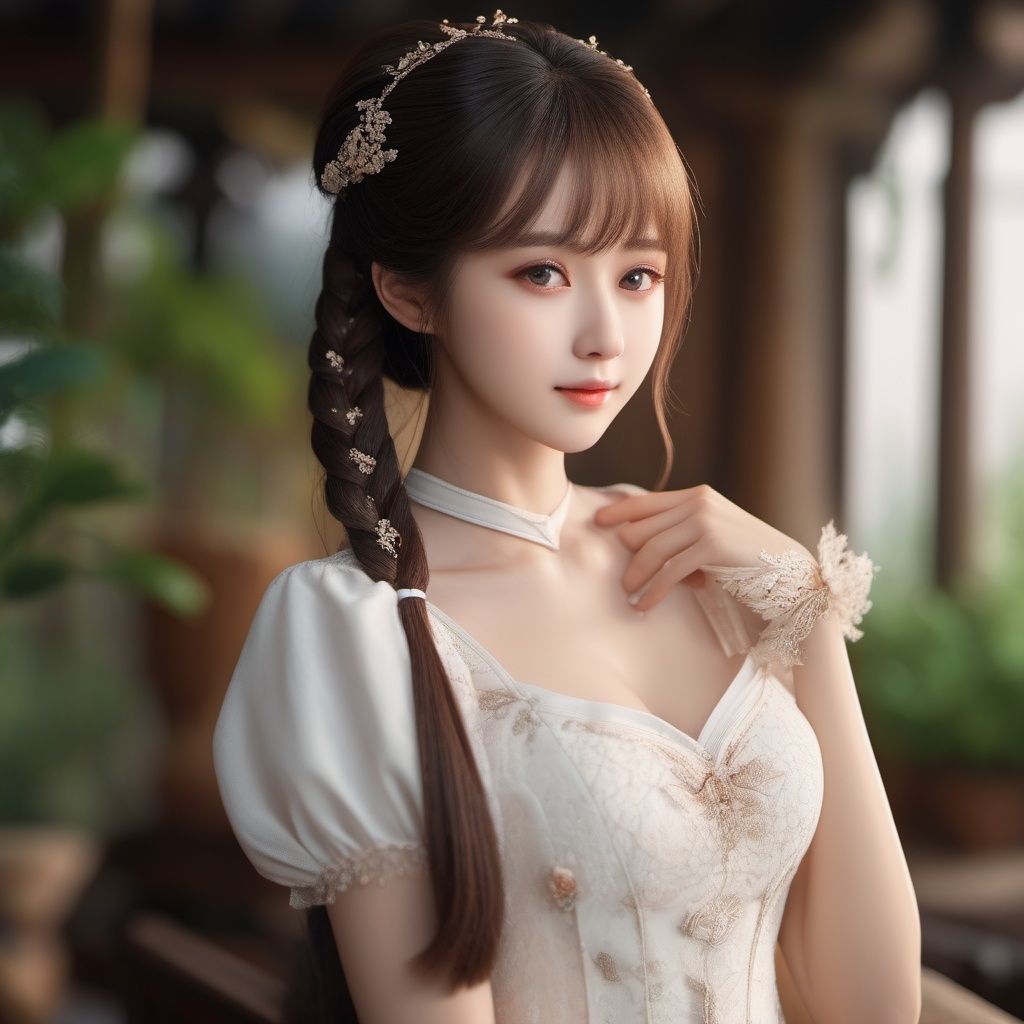 RAW photo, highest quality, (masterpiece:1.2), (High detail RAW color photo professional close-up photo), (photo realism:1.37), (highest quality), (best shadow), (best illustration), ultra high resolution, (highly detailed CG unified 8K wallpapers), physics-based rendering, 8k, UHD, anatomically correct, textured skin, ccurate, super detail,(aegyo sal), (ulzzang-6500-v1.1:0.3),1girl,solo,(full body:1.44),extremely detailed hair, Perfect face shape, Perfect mouth shape, beautiful detailed girl, smile, extremely detailed eyes and face, Perfect Fingers,(fair face:1.2),(low twintails:1.45), (Moderate breast:1.2),skinny,(Slim thighs:1.2),elegant_dress,(arms behind back:1.35),(guzhen:1.38),(depth of field:1.35),, <lora:EMS-21302-EMS:0.4>, <lora:EMS-26581-EMS:0.6>