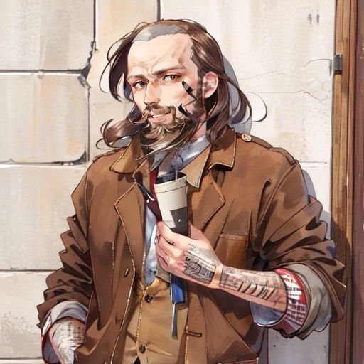 bartoslora1 man,  beard,  brown jacket by LM7 on Tensor.Art