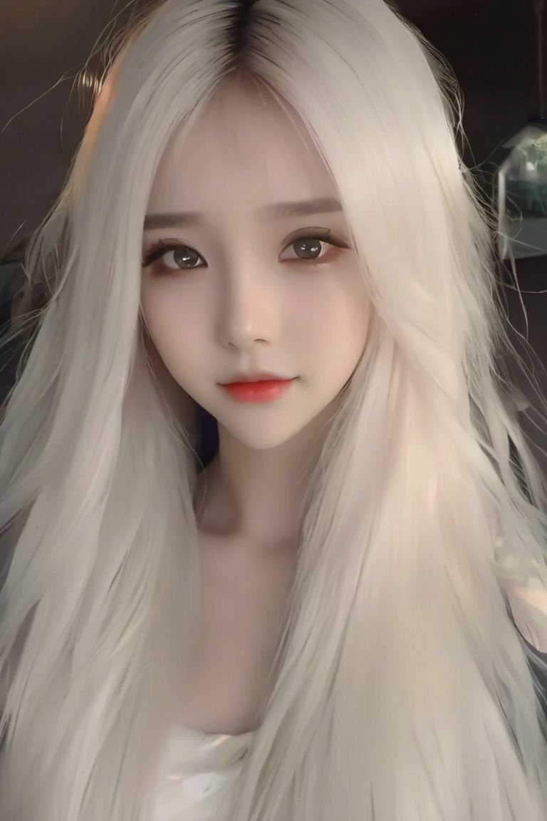 best quality,masterpiece,highres,cg,1girl,Photograph,high resolution,8k,mirror selfie,photo of a petite pretty 24 year-old woman with white long hair,anime art,dark,Gothic,Dingdall effect