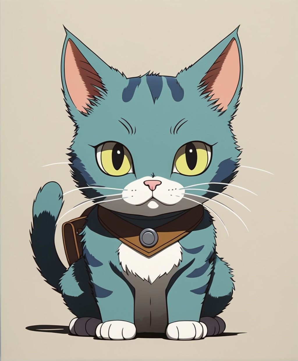 battle hardened cat,  anime,  hand drawn on Tensor.Art