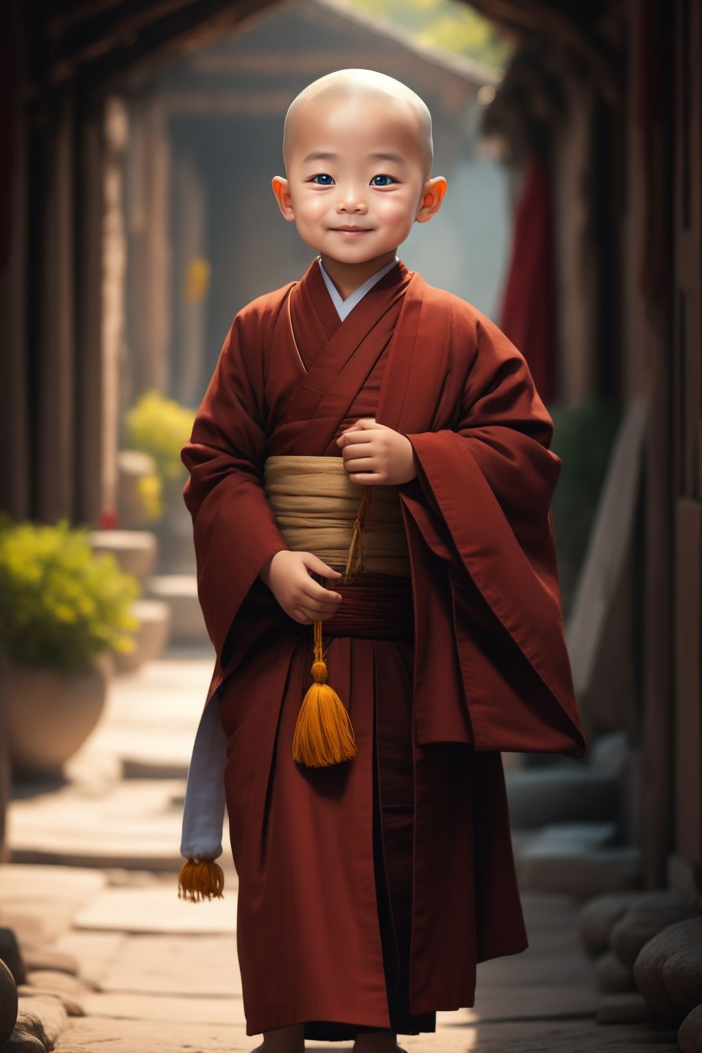 <lora:小吐吐:0.9>,young monk,