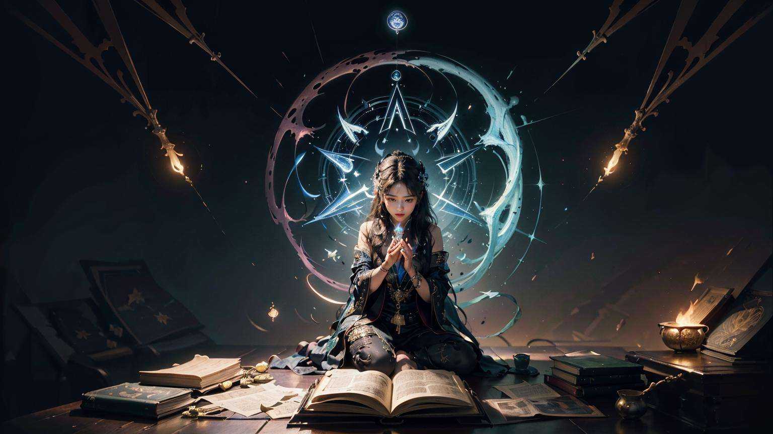 1 girl,  colorful,  wallpaper on Tensor.Art