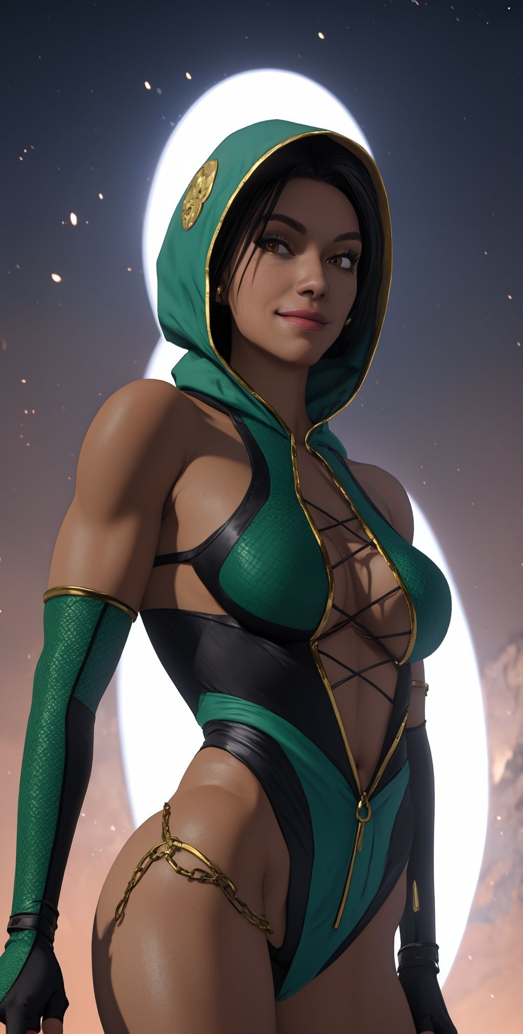 Jade,  black hair,  brown eyes on Tensor.Art