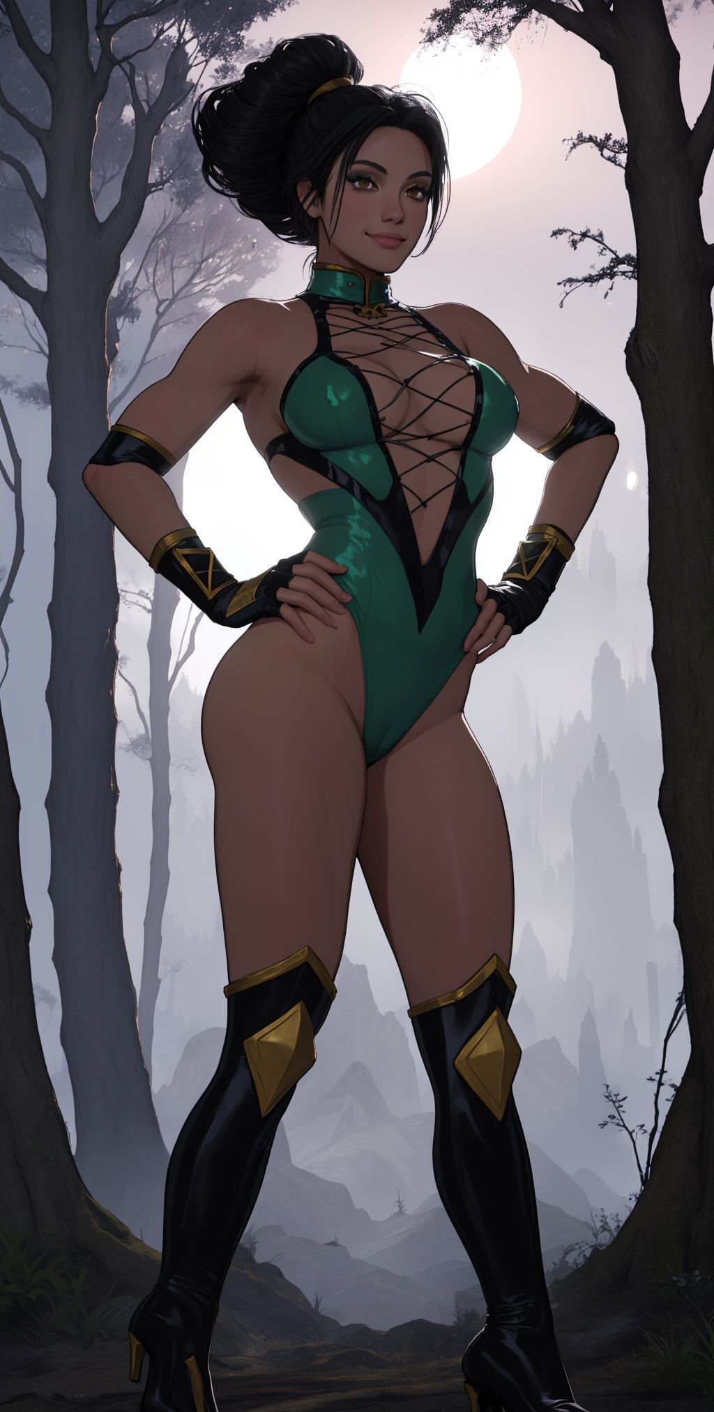 Jade,  black hair,  brown eyes on Tensor.Art