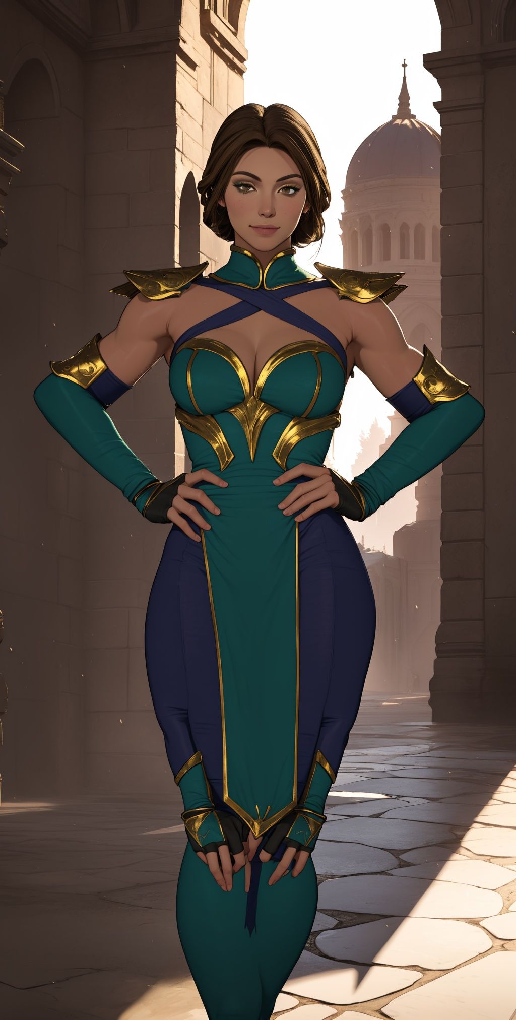 Jade,  brown eyes,  green ninja mask on Tensor.Art