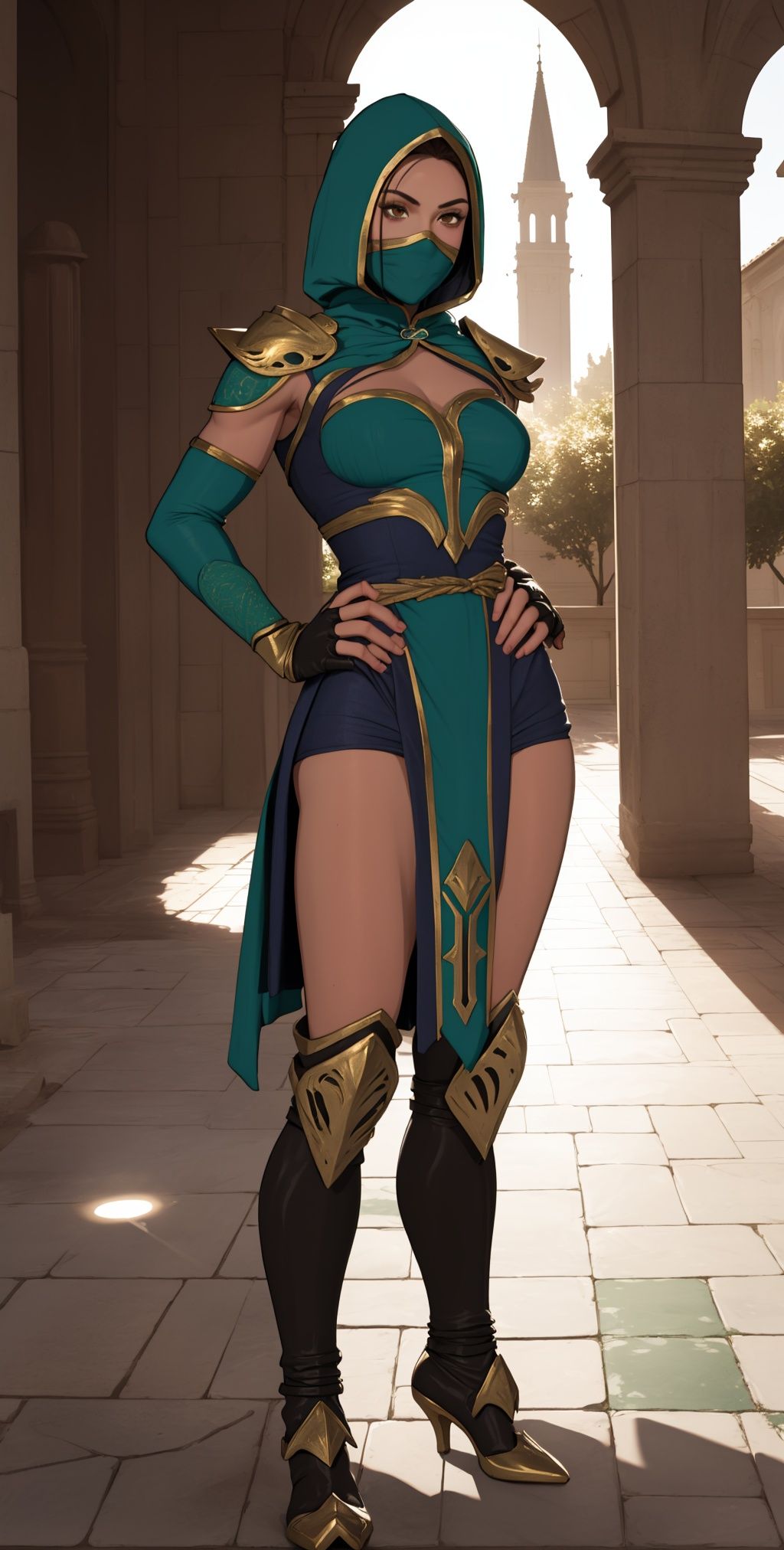 Jade,  wearing hood,  brown eyes on Tensor.Art